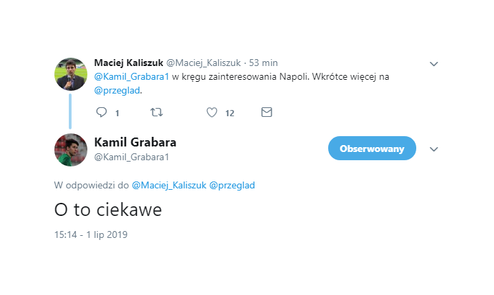 Grabara ODPOWIADA na plotki łączące go z Napoli xD